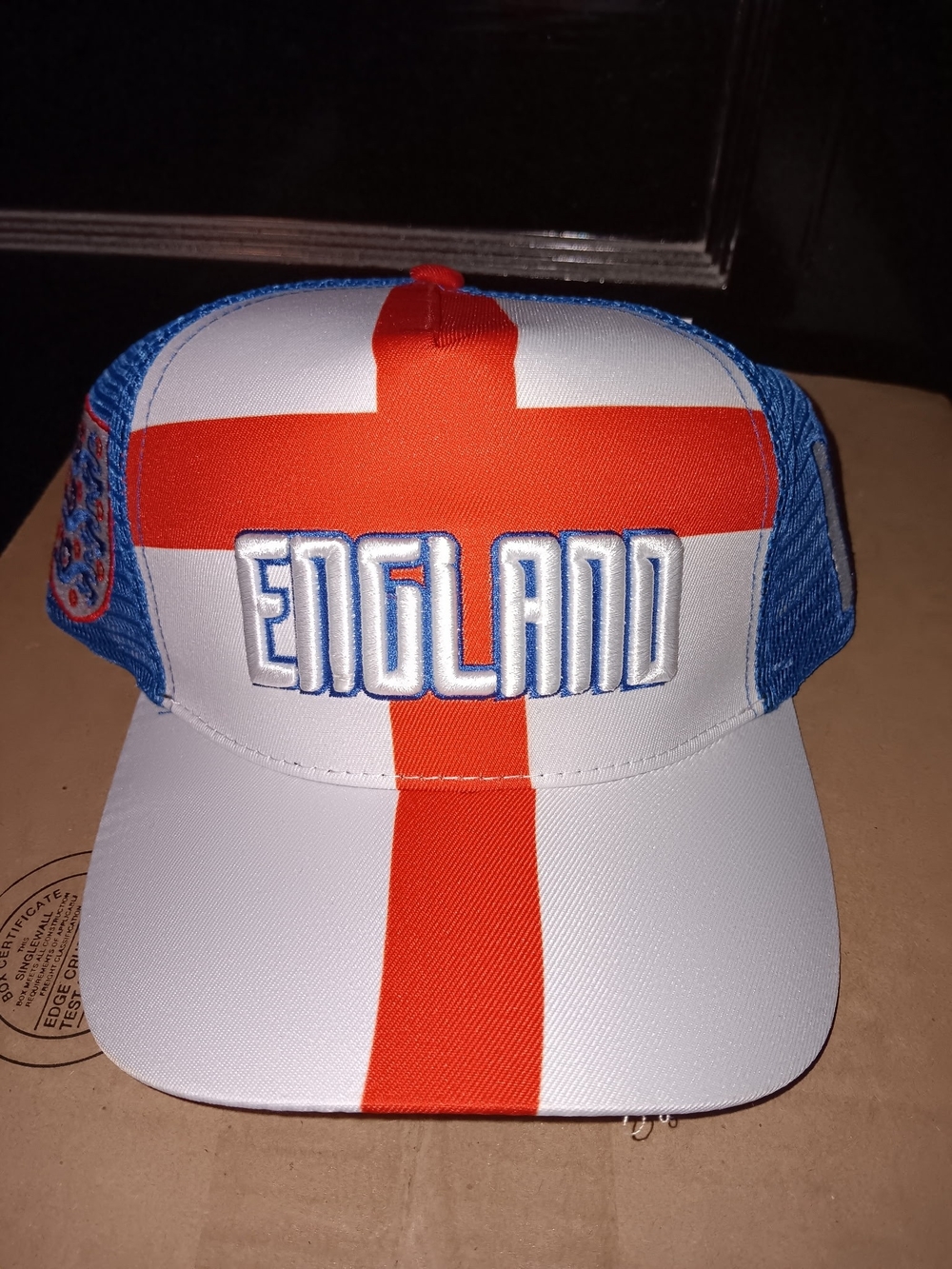 England Red & White Mesh Baseball Cap